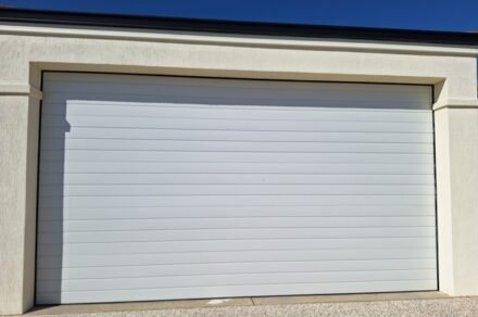Newly installed modern sectional garage door in Perth